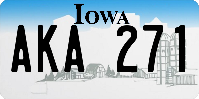 IA license plate AKA271