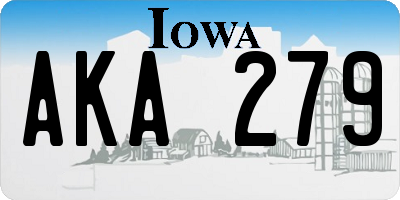 IA license plate AKA279