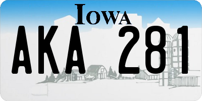 IA license plate AKA281