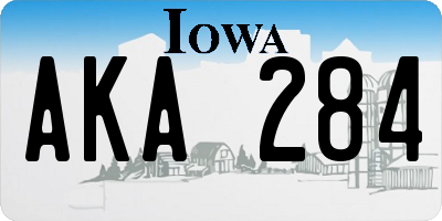 IA license plate AKA284