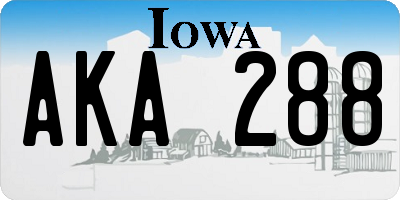 IA license plate AKA288