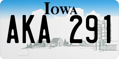 IA license plate AKA291