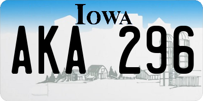 IA license plate AKA296