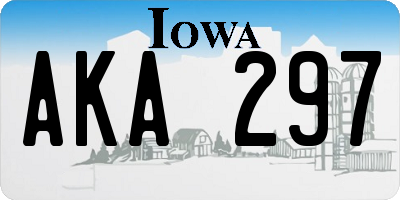 IA license plate AKA297