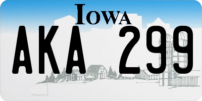 IA license plate AKA299