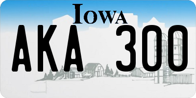 IA license plate AKA300