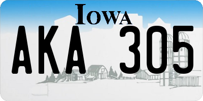 IA license plate AKA305