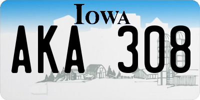 IA license plate AKA308