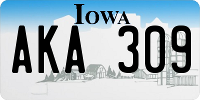 IA license plate AKA309