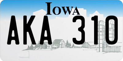 IA license plate AKA310