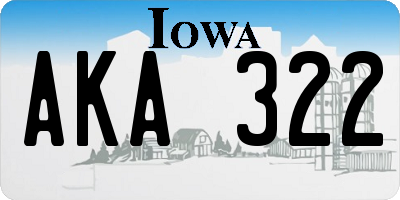 IA license plate AKA322