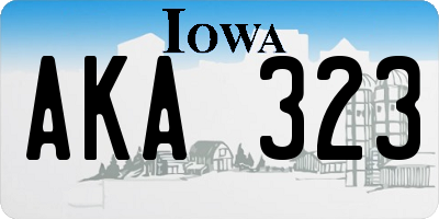 IA license plate AKA323