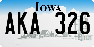 IA license plate AKA326