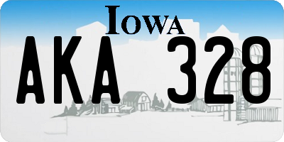 IA license plate AKA328