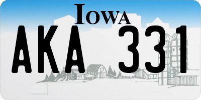 IA license plate AKA331