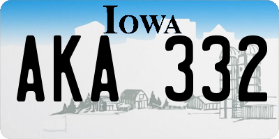 IA license plate AKA332