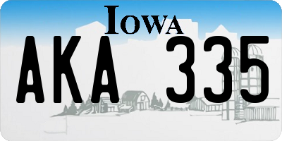 IA license plate AKA335