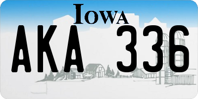 IA license plate AKA336