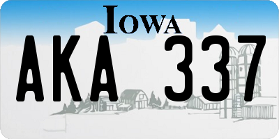 IA license plate AKA337