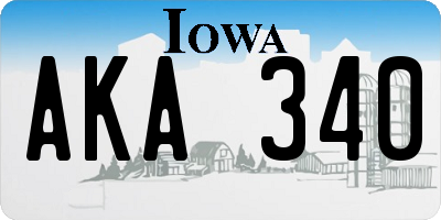 IA license plate AKA340