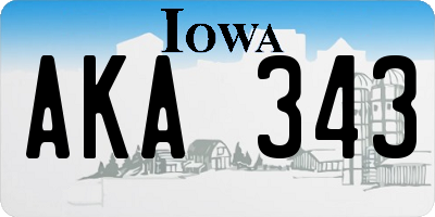 IA license plate AKA343