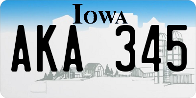 IA license plate AKA345