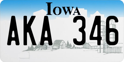 IA license plate AKA346