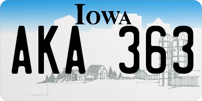 IA license plate AKA363