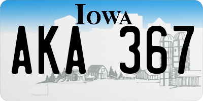 IA license plate AKA367