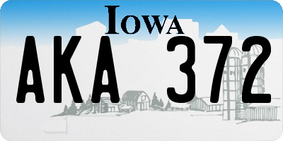 IA license plate AKA372