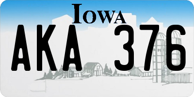 IA license plate AKA376