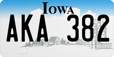 IA license plate AKA382