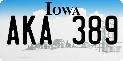 IA license plate AKA389