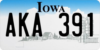 IA license plate AKA391