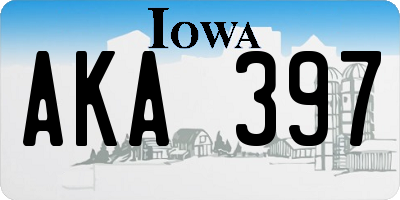 IA license plate AKA397