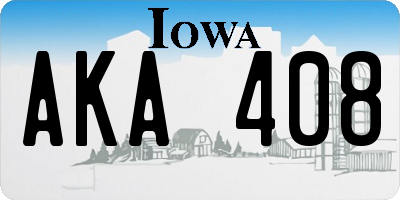 IA license plate AKA408