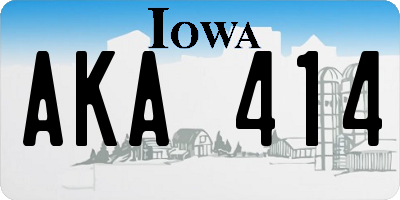 IA license plate AKA414