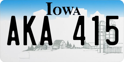 IA license plate AKA415