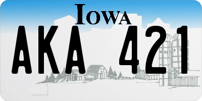 IA license plate AKA421