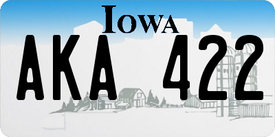 IA license plate AKA422
