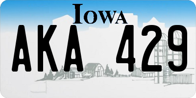 IA license plate AKA429