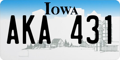 IA license plate AKA431