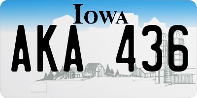IA license plate AKA436