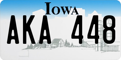 IA license plate AKA448