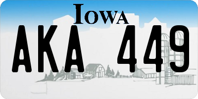 IA license plate AKA449