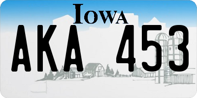 IA license plate AKA453