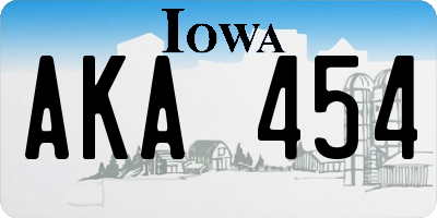 IA license plate AKA454