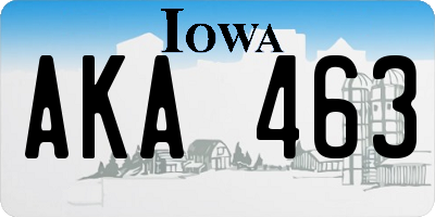 IA license plate AKA463