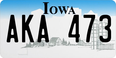 IA license plate AKA473