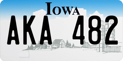 IA license plate AKA482